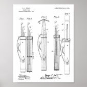 1903 Golf Club Caddy Bag Design Patent Art Print (Voorkant)