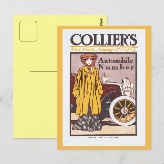 1903 Nummer van de Colliers automobile Briefkaart (Voorkant / Achterkant)