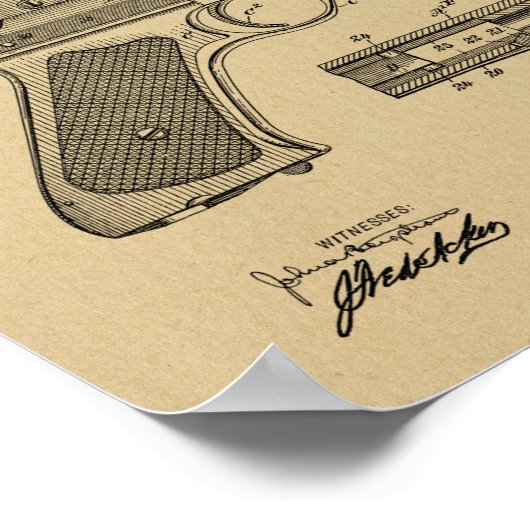 1903 Rapid Fire Pistool Patent Art Drawing Print (Hoek)