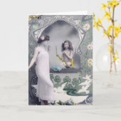 1904 Art Nouveau Valentijnskaart Kaart (Gele Bloem)