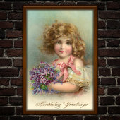 1904 Blonde Girl Violets Verjaardag Poster