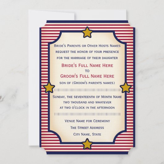 1904 Bully Pulpit (bruiloft Collectie) Kaart (Voorkant)