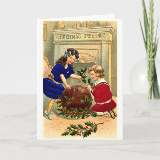 1904 de Pudding van Figgy van Kerstmis Feestdagen Kaart (Voorkant)