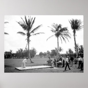1904 Golfing Palm Beach Fl. Afdrukken Poster