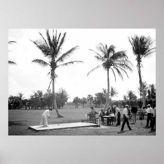1904 Golfing Palm Beach Fl. Afdrukken Poster (Voorkant)