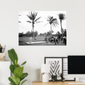 1904 Golfing Palm Beach Fl. Afdrukken Poster (Thuiskantoor)