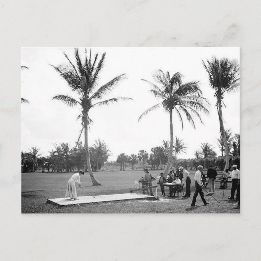 1904 Golfing Palm Beach Fl. Postcard Briefkaart (Voorkant)