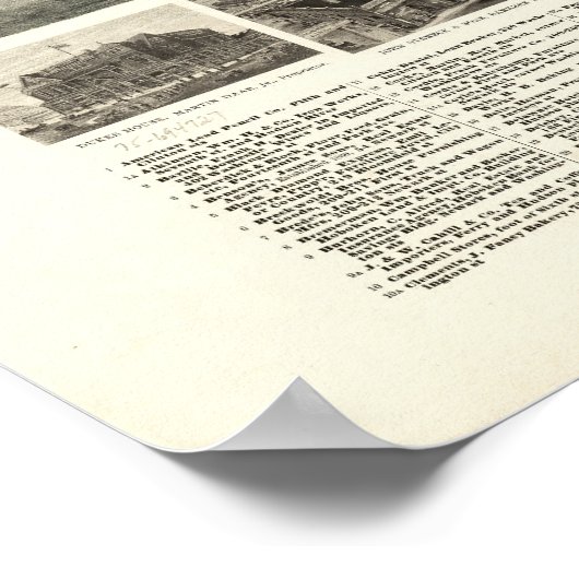 1904 Hoboken, NJ Birds Eye Uitzicht Panoramic Map Poster (Hoek)