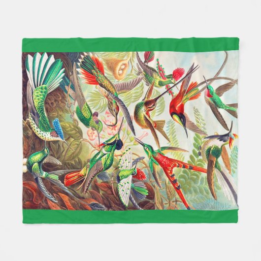 1904 kolibriesdruk fleece deken (Voorkant (Horizontaal))