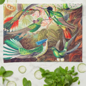 1904 kolibriesdruk theedoek (Gevouwen)