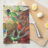 1904 kolibriesdruk theedoek (Quarter Fold)