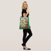 1904 kolibriesdruk tote bag (Op model)