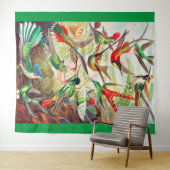 1904 kolibriesdruk wandkleed (In Situ (horizontaal))