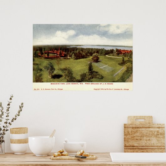1904  meer van Genève, Wisconsin Poster (Keuken)