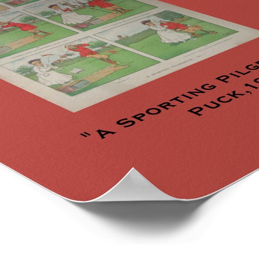 1904 Puck Golf Cartoon A Sporting Pilgramage Poster (Hoek)