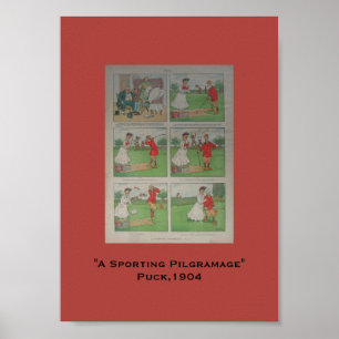 1904 Puck Golf Cartoon A Sporting Pilgramage Poster