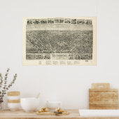 1904 Rutherford, NJ Birds Eye Uitzicht Panoramic M Poster (Keuken)