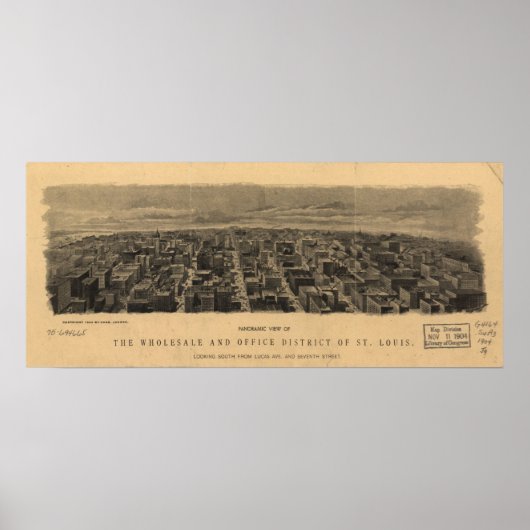 1904 St. Louis MO Birds Eye Uitzicht Panoramic Map Poster (Voorkant)