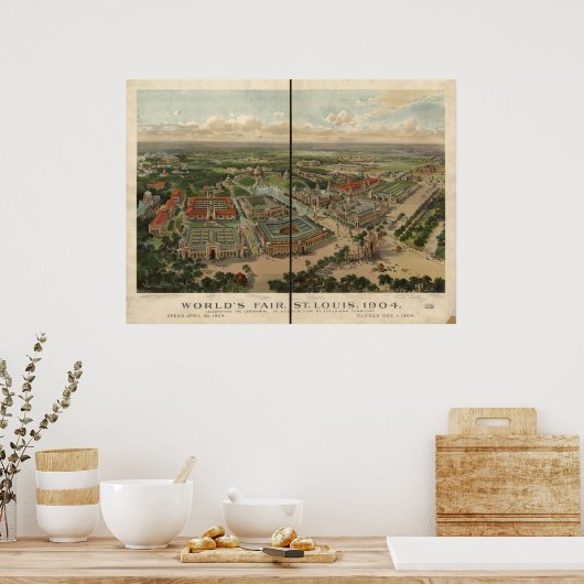 1904 St. Louis MO World's Fair Panoramic Map Poster (Keuken)