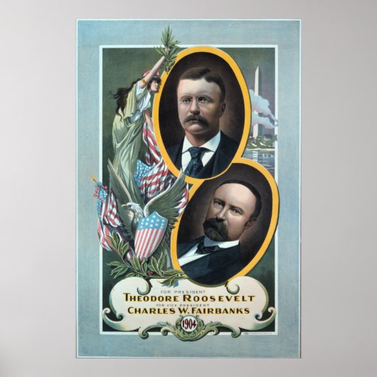 1904 Teddy Roosevelt verkiezingsposter. Poster (Voorkant)