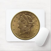 1904 Twintig dollar munten voorzijde of twintig do Muismat (Met muis)