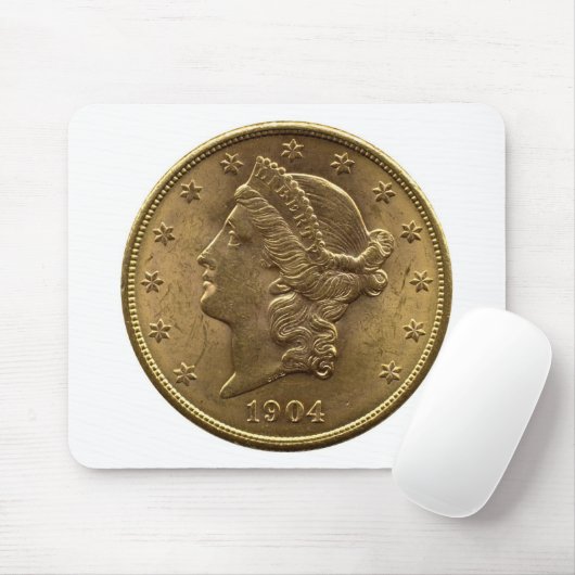 1904 Twintig dollar munten voorzijde of twintig do Muismat (Met muis)