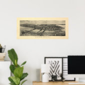 1905 Atlantic City NJ Birds Eye Uitzicht Panoramic Poster (Thuiskantoor)