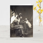 1905 Bier die Honden drink Kaart (Gele Bloem)