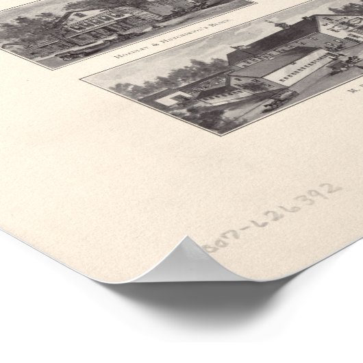 1905 Branford, CT Birds Eye Uitzicht Panoramic Map Poster (Hoek)