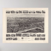 1905 Branford, CT Birds Eye Uitzicht Panoramic Map Poster (Voorkant)