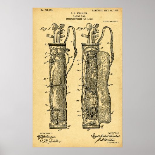 1905 Caddie Bag Print (Voorkant)