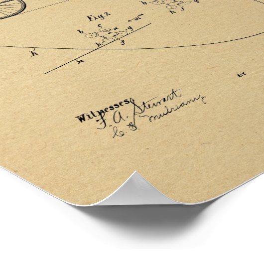 1905  dubbelzijdige Art-afdrukken met dubbele fiet Poster (Hoek)