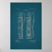 1905  Golf Bag Patent Blueprint Art Print (Voorkant)