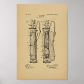 1905  Golf Caddy Bag Patent Art Print (Voorkant)