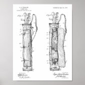 1905 Golf Club Caddy Bag Design Patent Art Print (Voorkant)