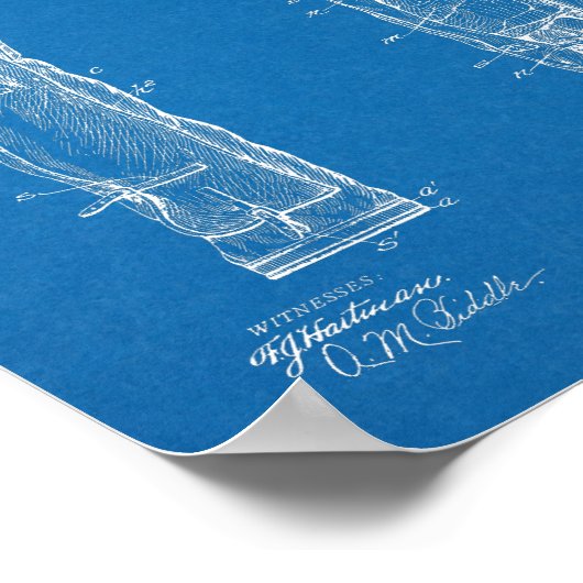 1905 Golf Club Caddy Bag Design Patent Art Print (Hoek)