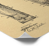 1905 Golf Club Caddy Bag Design Patent Art Print (Hoek)