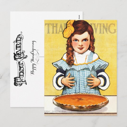 1905! "GREAT EXPECTATIONS" FOR PUMPKIN PIE FEESTDAGENKAART (Voorkant / Achterkant)