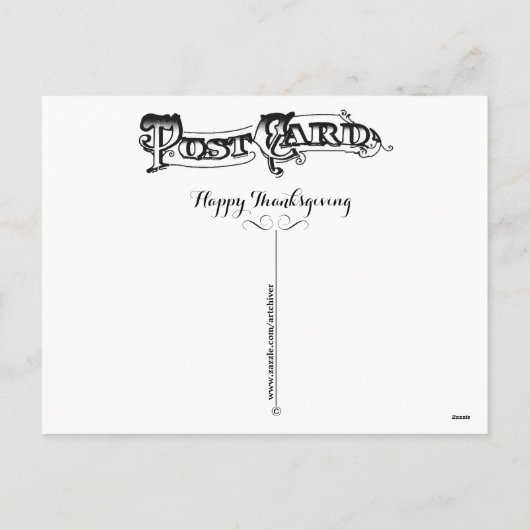 1905! "GREAT EXPECTATIONS" FOR PUMPKIN PIE FEESTDAGENKAART (Achterkant)