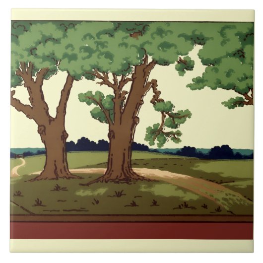  1905-kunst en ambachtelijke vormgeving tegeltje (Voorkant)