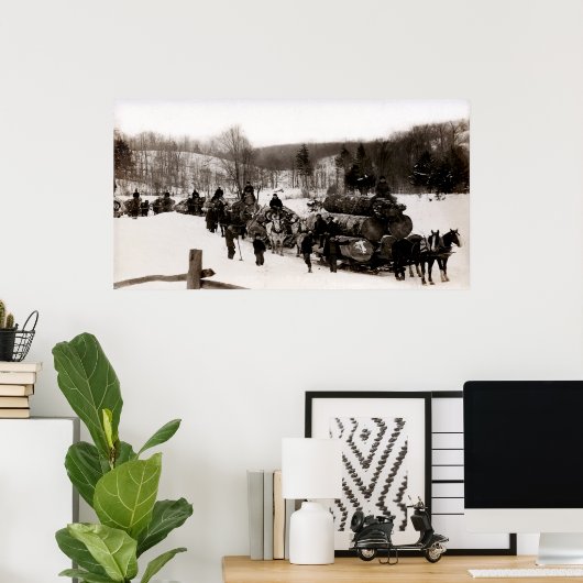 1905 Lumberjacks op het werk Poster (Thuiskantoor)