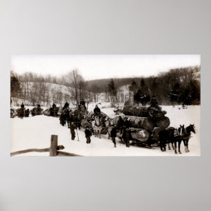 1905 Lumberjacks op het werk Poster