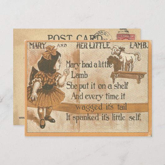 1905  Maria en haar Lam Rijm Post Kaart (Voorkant / Achterkant)