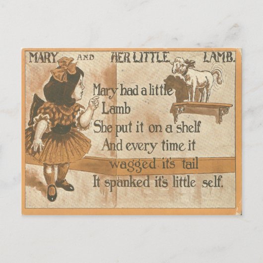 1905  Maria en haar Lam Rijm Post Kaart (Voorkant)