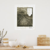 1905 San Mateo, CA Birds Eye Uitzicht Panoramic Ma Poster (Keuken)