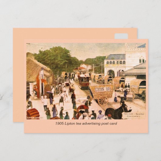 1905 Street Scene Colombo Ceylon Lipton Briefkaart (Voorkant / Achterkant)