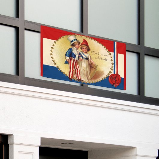 1906 4 juli De dag waarop we vieren Spandoek (Buitenkant Gebouw)