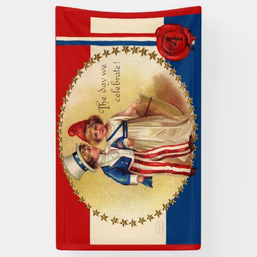 1906 4 juli De dag waarop we vieren Spandoek (Verticaal)