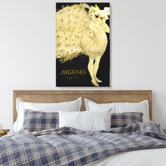 1906!! ART NOUVEAU PEACOCK DANCER CANVAS (Insitu (Slaapkamer))