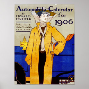 1906 Automobiel Kalender Poster